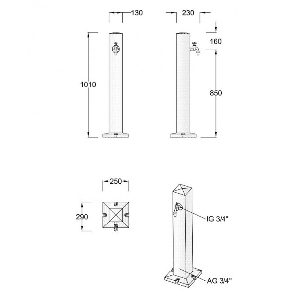 Колонка водораздаточная PILLAR(темное дерево) Колонка водораздаточная PILLAR(темное дерево)