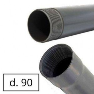 Труба обсадная для скважин d=90*4.5 мм, L=3 м серая