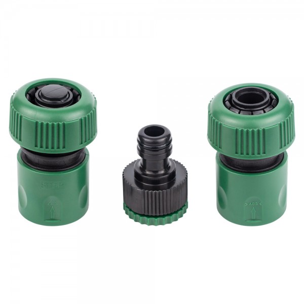 Набор коннекторов 1/2" + адаптер в/р 1/2"×3/4" для шланга 3/4" (ABS) GRAD (5016165) Набор коннекторов 1/2" + адаптер в/р 1/2"×3/4" для шланга 3/4" (ABS) GRAD (5016165)