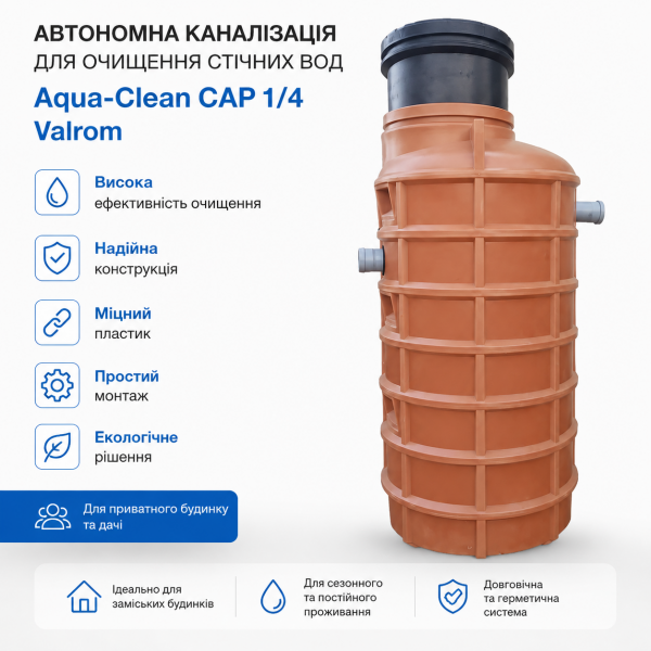 Автономная канализация для очистки сточных вод Aqua-Сlean CAP 1/4 Valrom