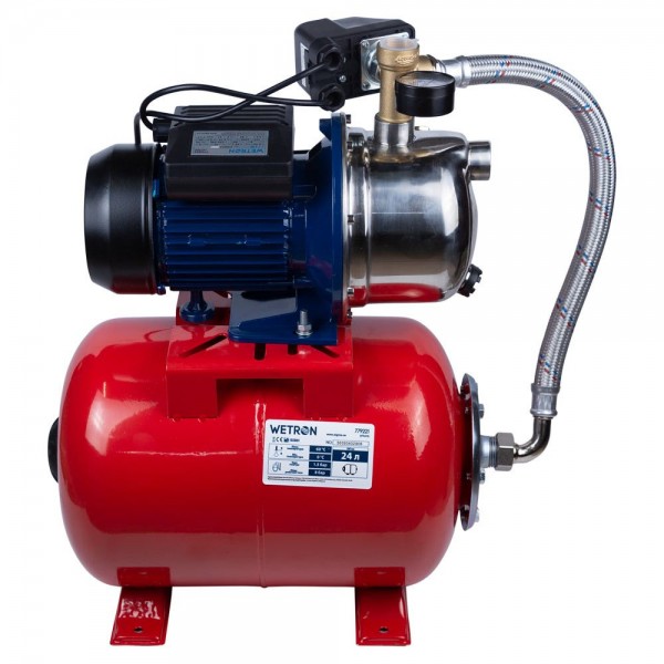 Станция 0.75кВт Hmax 42м Qmax 50л/мин (самовсасывающий насос нерж) 24л Украина WETRON JETS80А5 (775052/24) Станция 0.75кВт Hmax 42м Qmax 50л/мин (самовсасывающий насос нерж) 24л Украина WETRON JETS80А5 (775052/24)