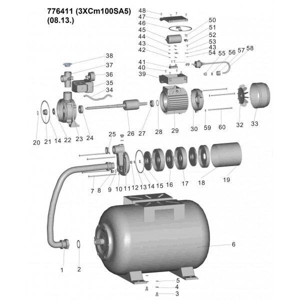 Станция 0.6кВт Hmax 35м Qmax 80л/мин (многоступ. насос) 24л LEO (776411) Станция 0.6кВт Hmax 35м Qmax 80л/мин (многоступ. насос) 24л LEO (776411)