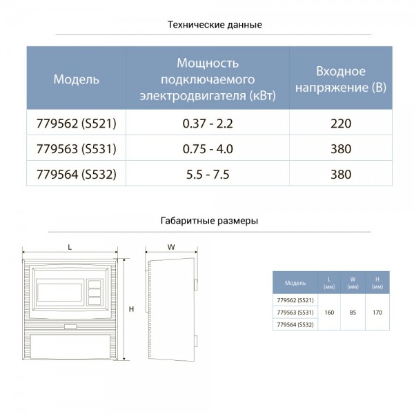 Пульт управления 220В 0.37-2.2кВт + датчик уровня AQUATICA S521 (779562)