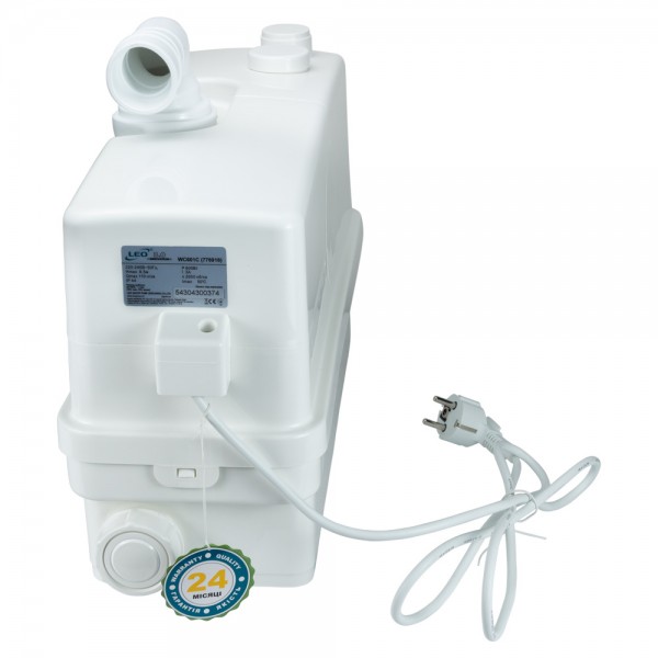 Станция канализационная 0.6кВт Hmax 8.5м Qmax 110л/мин 3 входа LEO 3.0 WC601С (776918) Станция канализационная 0.6кВт Hmax 8.5м Qmax 110л/мин 3 входа LEO 3.0 WC601С (776918)