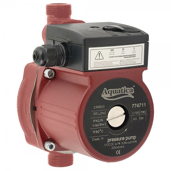 Насос для повышения давления 120Вт Hmax 9м Qmax 30л/мин Ø¾ Насос для повышения давления 120Вт Hmax 9м Qmax 30л/мин Ø¾