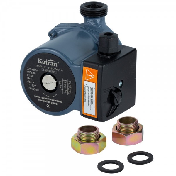 Насос циркуляционный 65Вт Hmax 4м Qmax 63л/мин Ø1