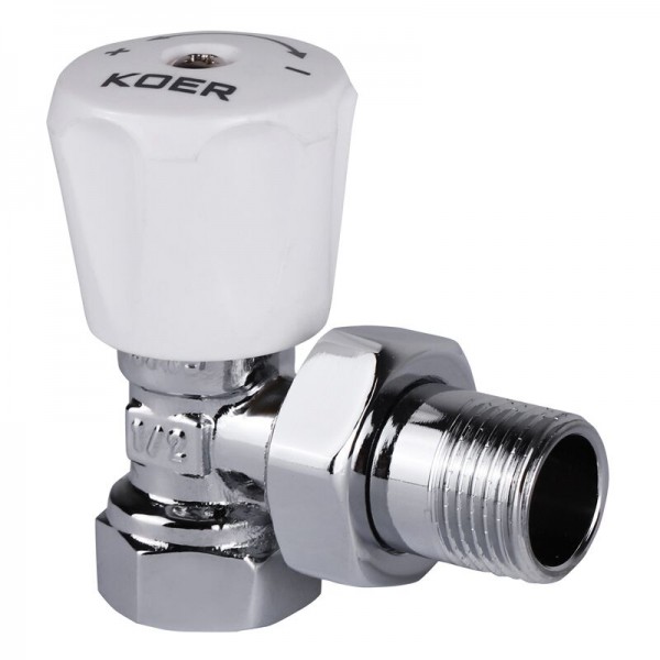 Вентиль радиаторный угловой (хромированный) 1/2x1/2 (KOER KR.901.CHR.W) (KR2820)