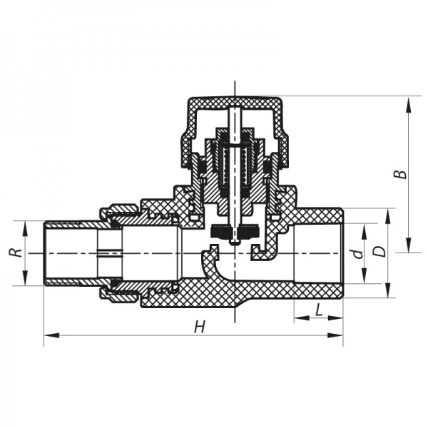 Кран термостатический прямой PPR 25x3/4 KOER K0152.PRO (KP0193)