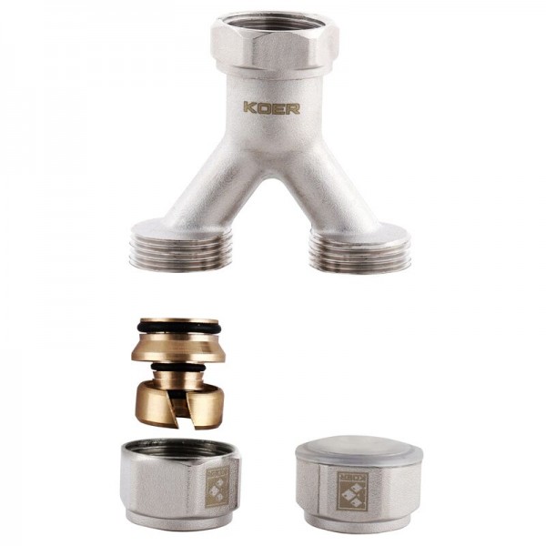 Разделит. узел (с ЕВРОКОНУСАМИ) для подкл. 2-х контуров отопления KOER KR.1150 - 3/4”x16 Разделит. узел (с ЕВРОКОНУСАМИ) для подкл. 2-х контуров отопления KOER KR.1150 - 3/4”x16