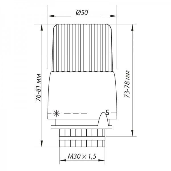Термоголовка с выносным датчиком M30x1.5 KOER KR.1333 (KR2751)