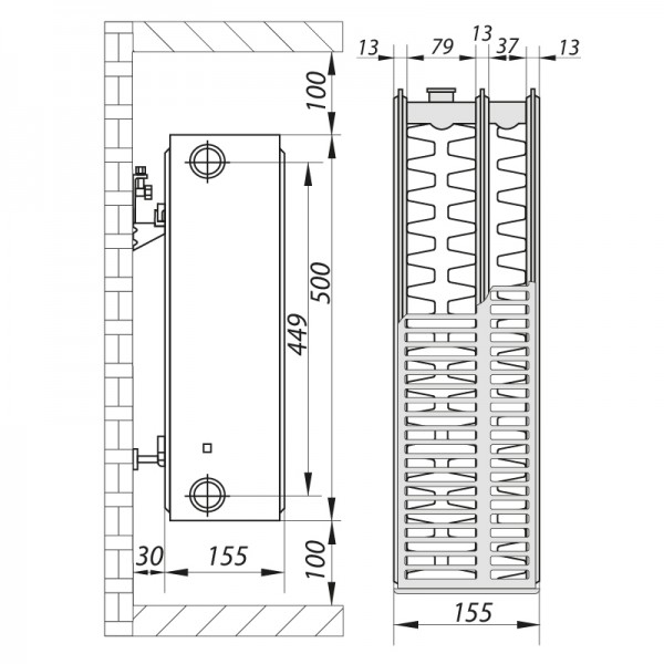 Стальной радиатор 33х500х1000.S KOER (бок. подключение) (RAD122) Стальной радиатор 33х500х1000.S KOER (бок. подключение) (RAD122)